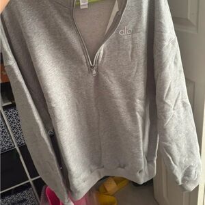 ALO Yoga Men's Zip-Up Sweater in Gray